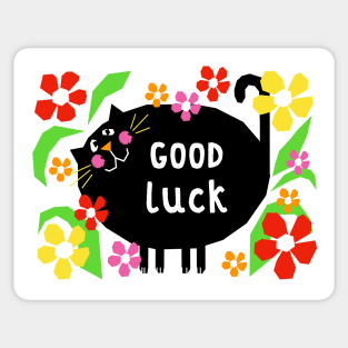 Lucky Black Cat Sticker